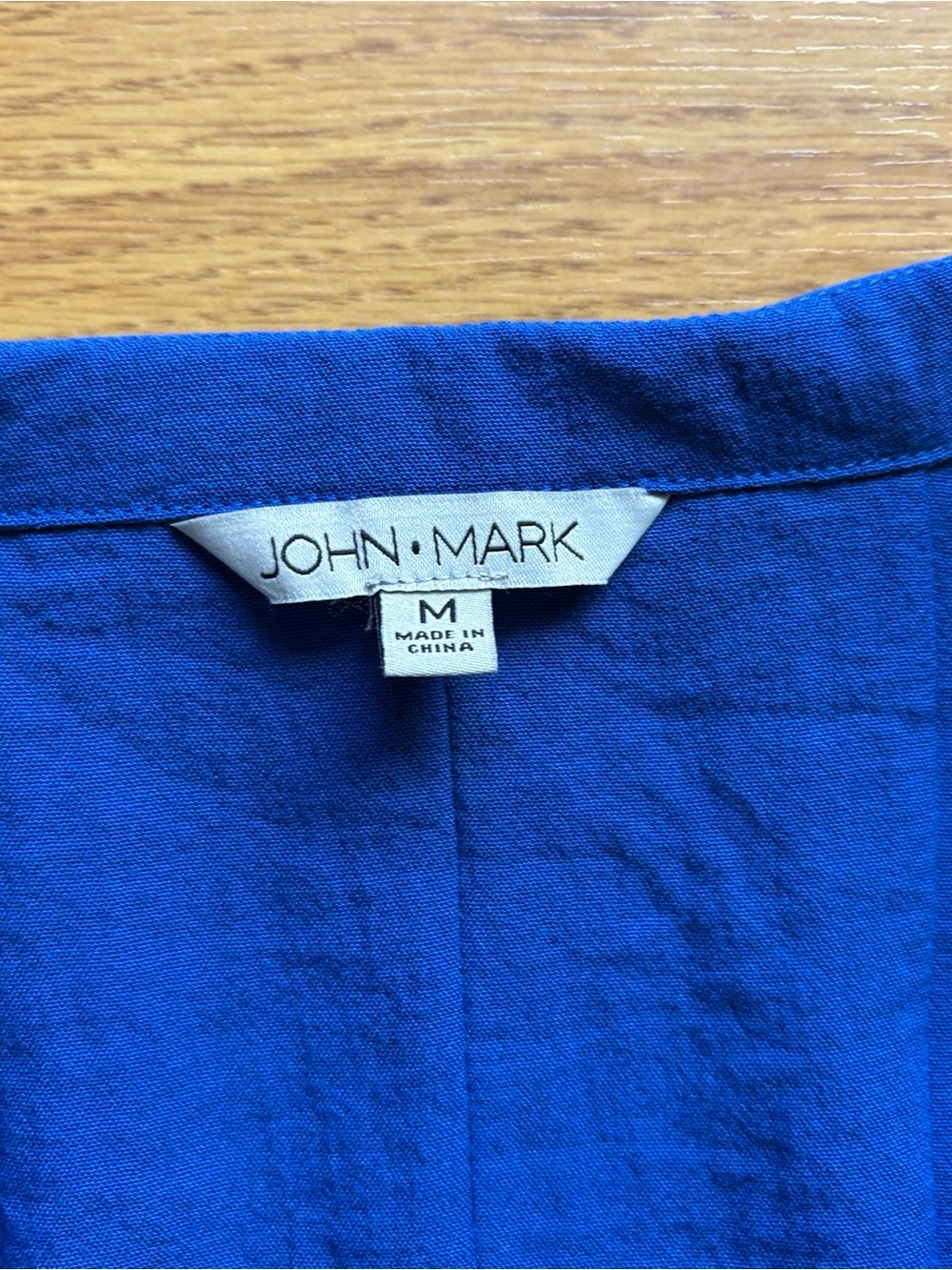 John Mark Cobalt Blue Collared Split V-Neck Tunic Top 3/4 Sleeves Sz M NEW - Picture 4 of 16